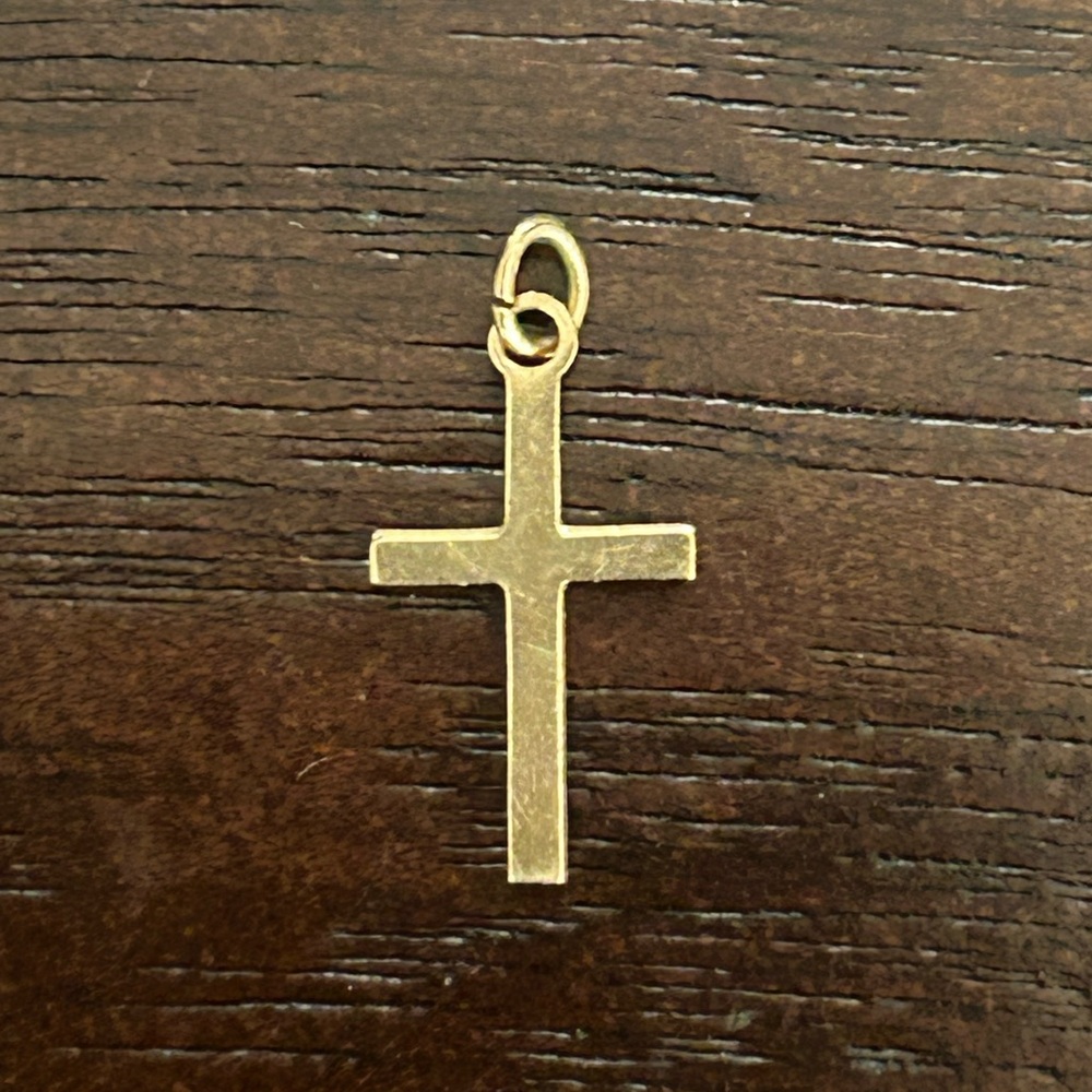 14kt gold Cross charm - petite